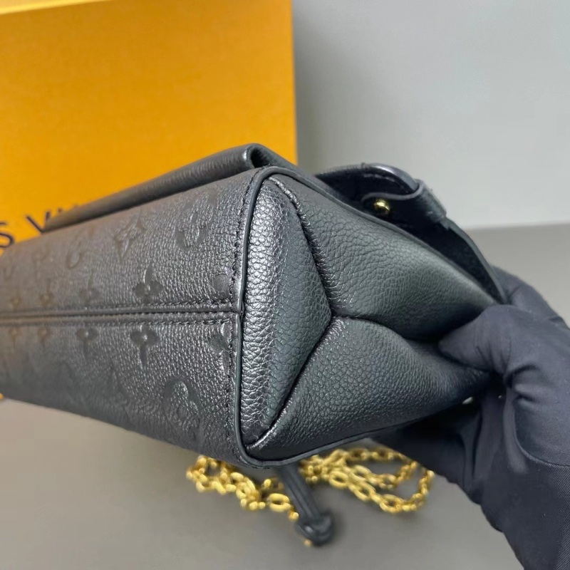 Lv 芯片款 vavin 黑金鍊條包 經典牛皮壓紋老花配色 金色五金 20*14.5*8  98新配件購證 塵袋 盒子-6