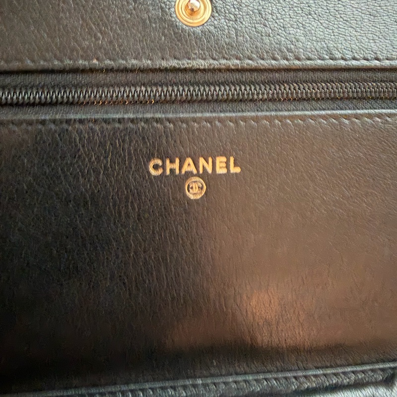 CHANEL 黑金logo手機包🖤卡夾零錢夾層🖤山羊皮-7