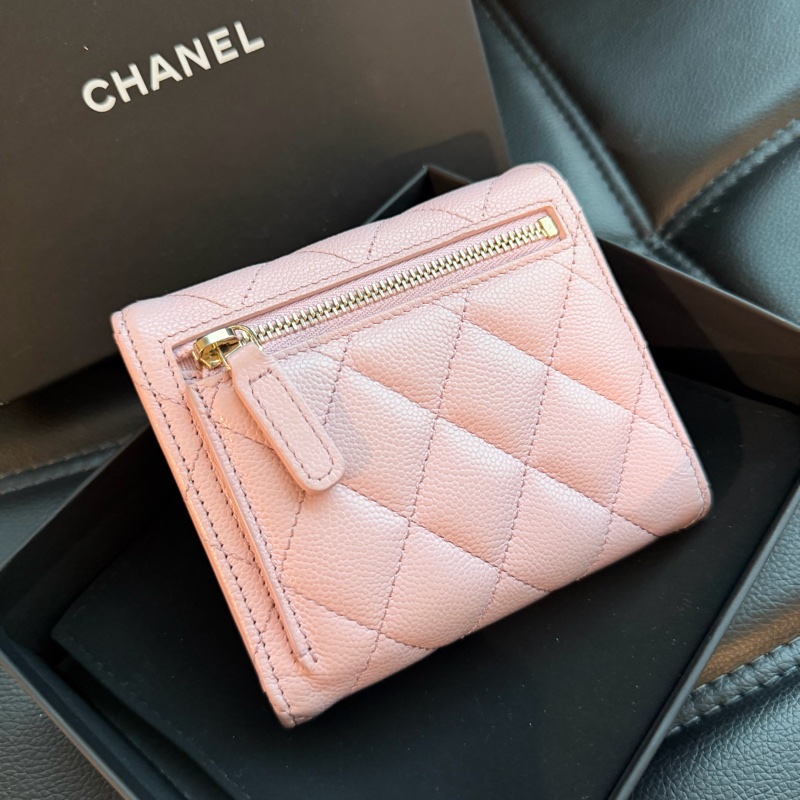 Chanel 櫻花粉三折短夾🌸超級漂亮！可遇不可求 錢包-2