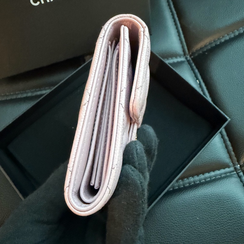 Chanel 櫻花粉三折短夾🌸超級漂亮！可遇不可求 錢包-4