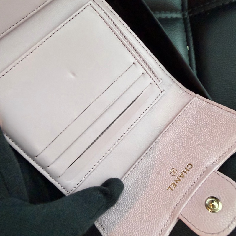 Chanel 櫻花粉三折短夾🌸超級漂亮！可遇不可求 錢包-9