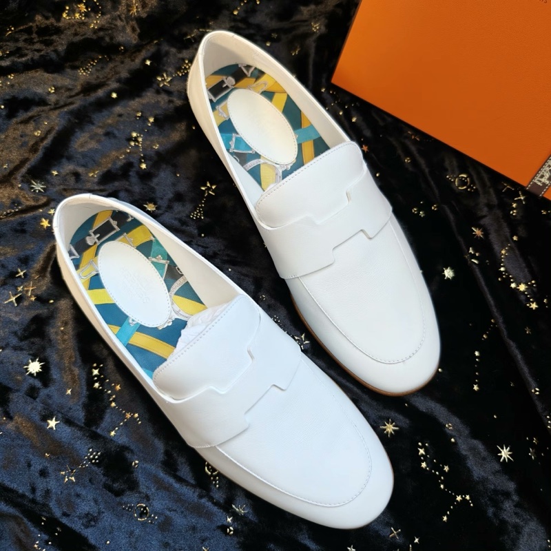 99新閒置未使用 Hermes樂福鞋愛馬仕Ancora白色37碼-1