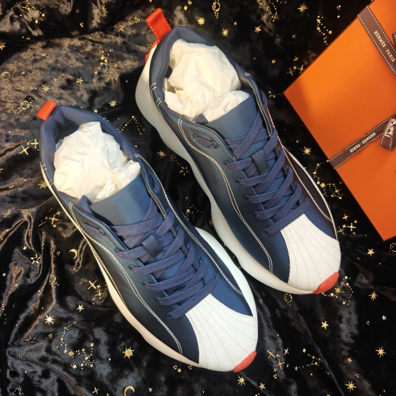 閒置未使用Hermes運動鞋愛馬仕藍色波浪底休閒鞋40.5碼-1