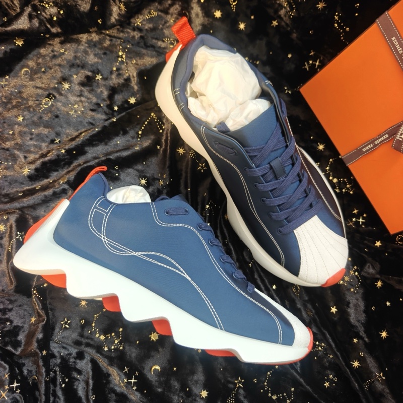 閒置未使用Hermes運動鞋愛馬仕藍色波浪底休閒鞋40.5碼-2