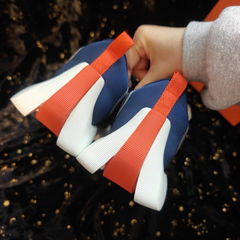 閒置未使用Hermes運動鞋愛馬仕藍色波浪底休閒鞋40.5碼-4