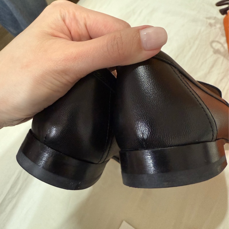 Hermes樂福鞋 黑銀37.5-6