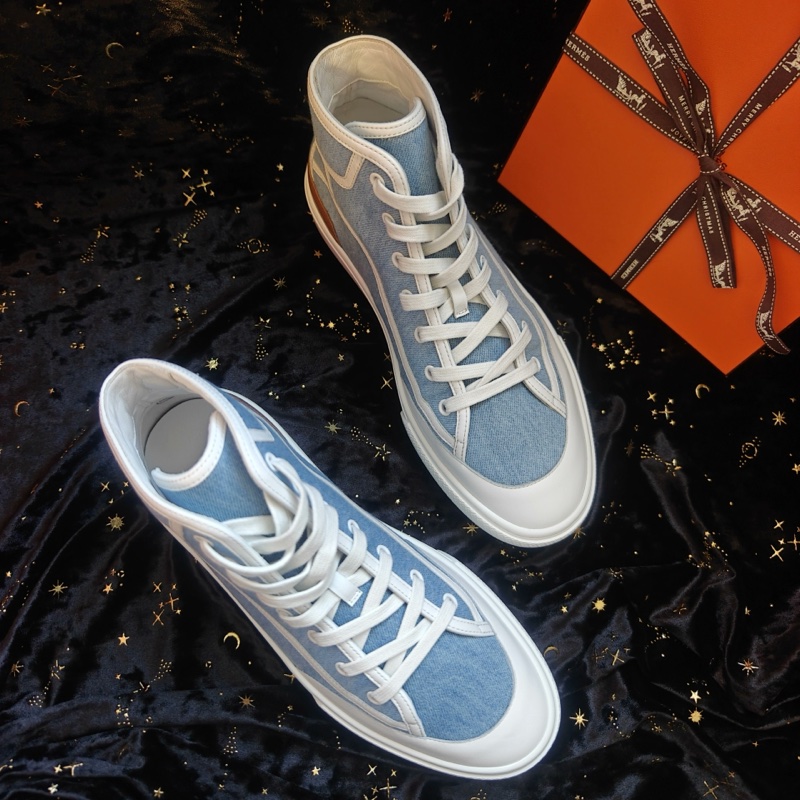 閒置未使用 Hermes休閒鞋愛馬仕牛仔色高幫Get up休閒鞋 42碼-2