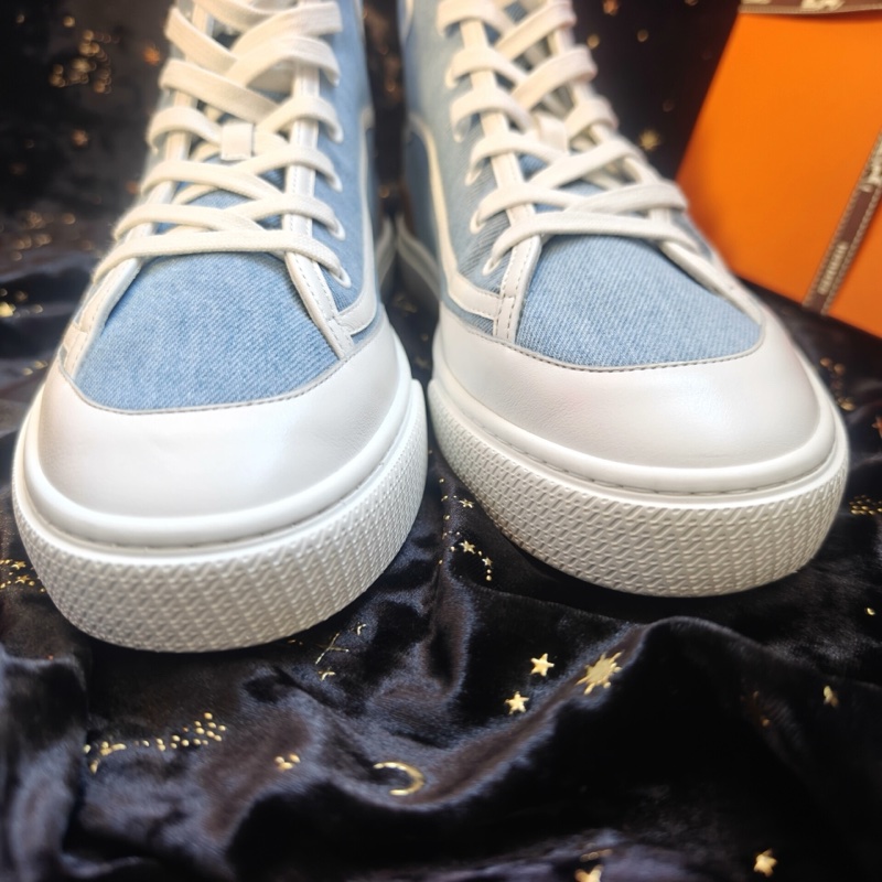 閒置未使用 Hermes休閒鞋愛馬仕牛仔色高幫Get up休閒鞋 42碼-4