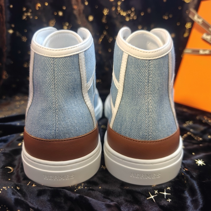 閒置未使用 Hermes休閒鞋愛馬仕牛仔色高幫Get up休閒鞋 42碼-5