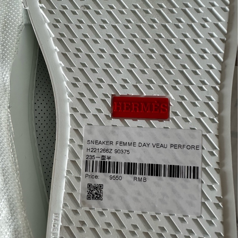 全新 Hermes/愛馬仕 kelly扣小白鞋 37.5碼-3