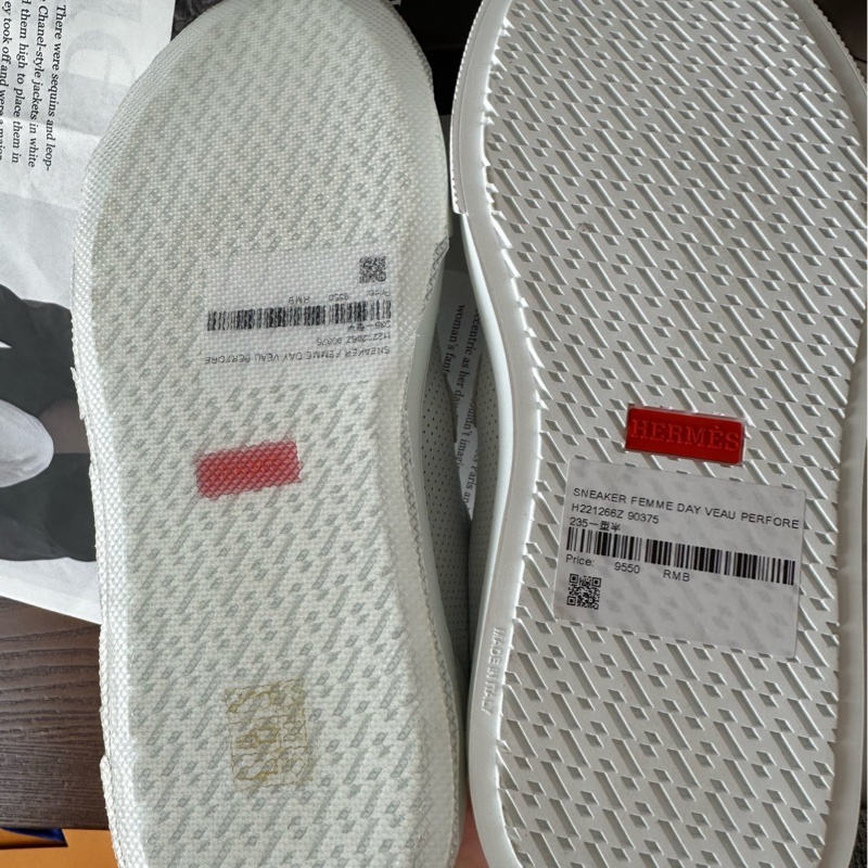 全新 Hermes/愛馬仕 kelly扣小白鞋 37.5碼-8