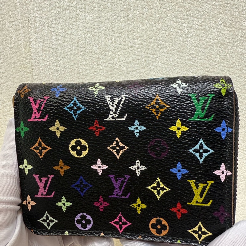 路易威登Louis Vuitton  LV限量黑三彩zippy短款卡包錢包零錢包-0