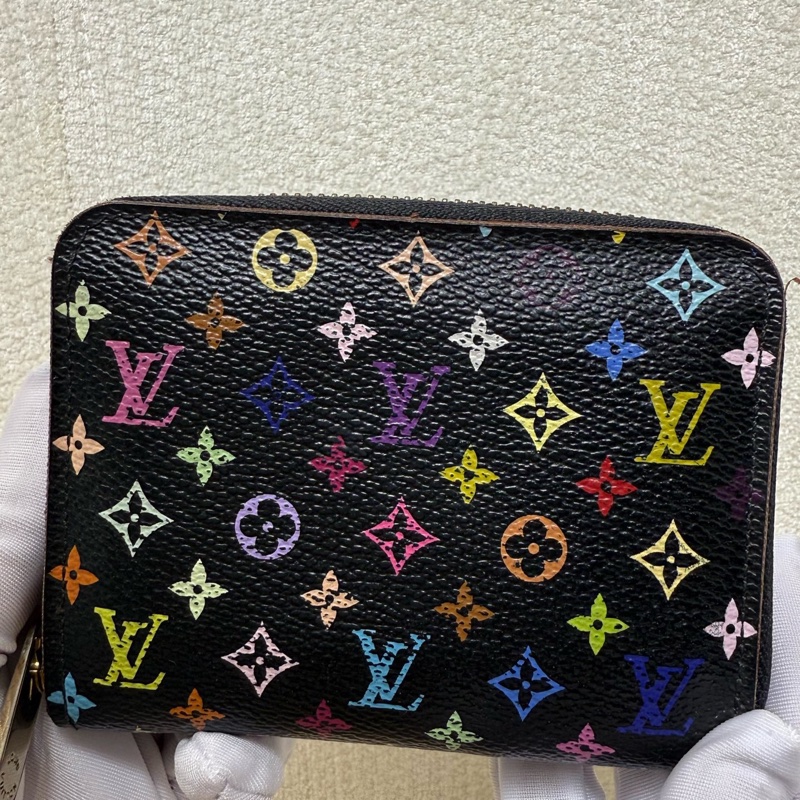 路易威登Louis Vuitton  LV限量黑三彩zippy短款卡包錢包零錢包-1