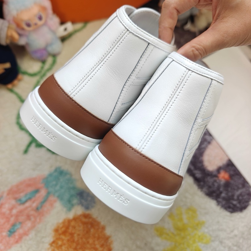 Hermes休閒鞋愛馬仕白色Get Up高幫休閒板鞋 42碼-4