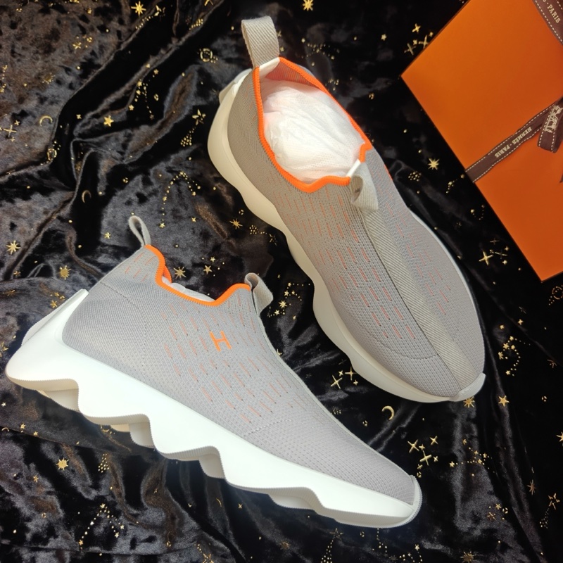 Hermes運動鞋愛馬仕Eclair灰色針織波浪底運動鞋 38碼-1