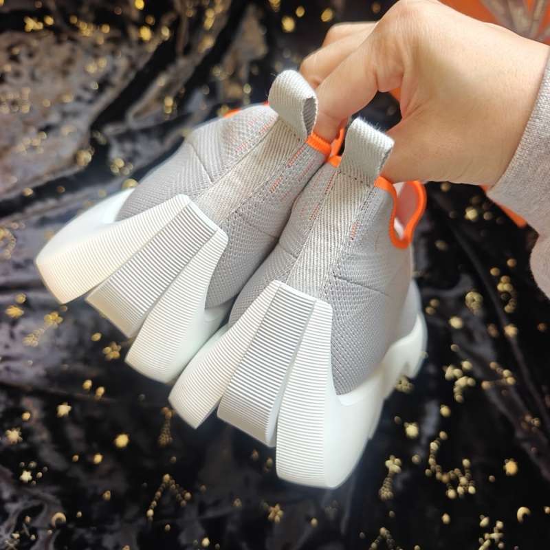 Hermes運動鞋愛馬仕Eclair灰色針織波浪底運動鞋 38碼-5