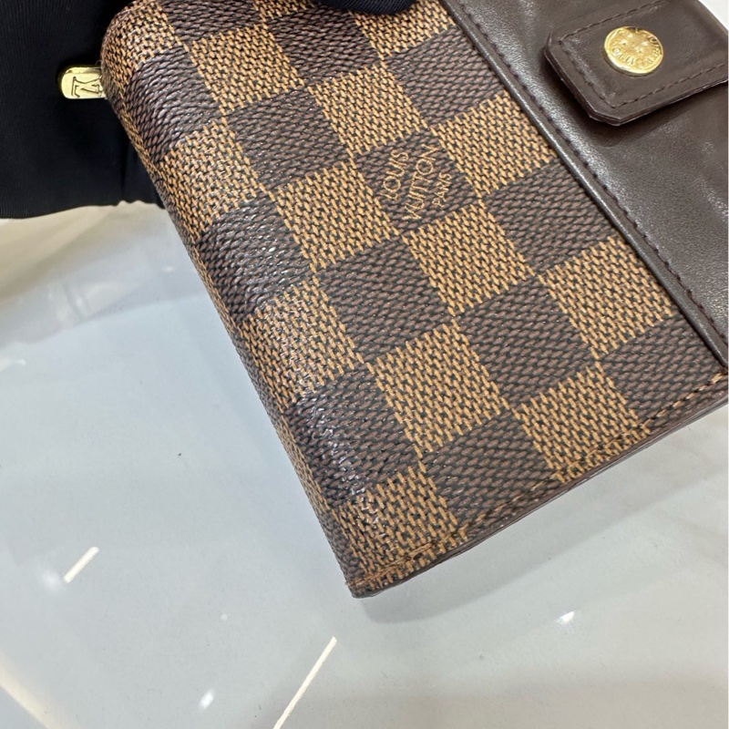 Lv路易威登  棕棋盤短款錢包卡包R20240   14x 18 cm-7