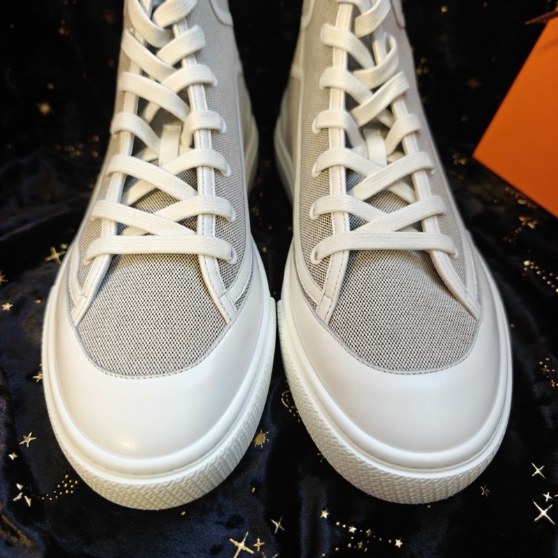 Hermes休閒鞋愛馬仕Get up灰色帆布高幫休閒板鞋 41碼-3