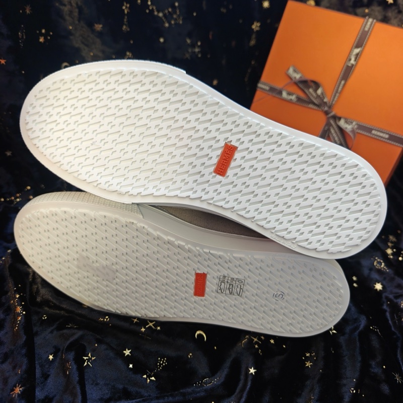 Hermes休閒鞋愛馬仕Get up灰色帆布高幫休閒板鞋 41碼-5