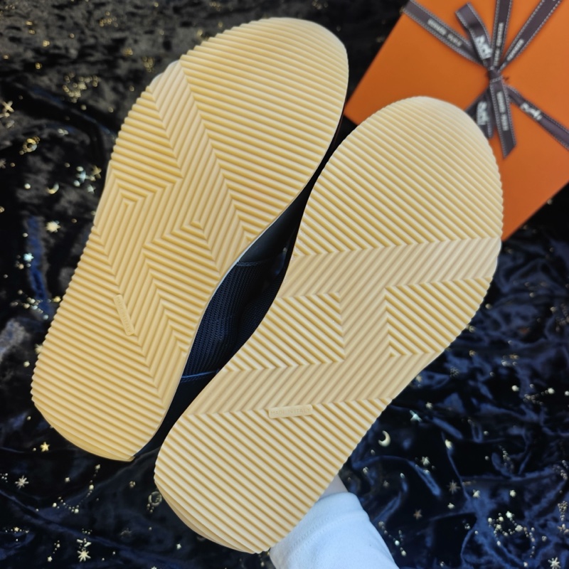 Hermes運動鞋愛馬仕Escape黑色帆布拼皮休閒鞋 40.5碼-6