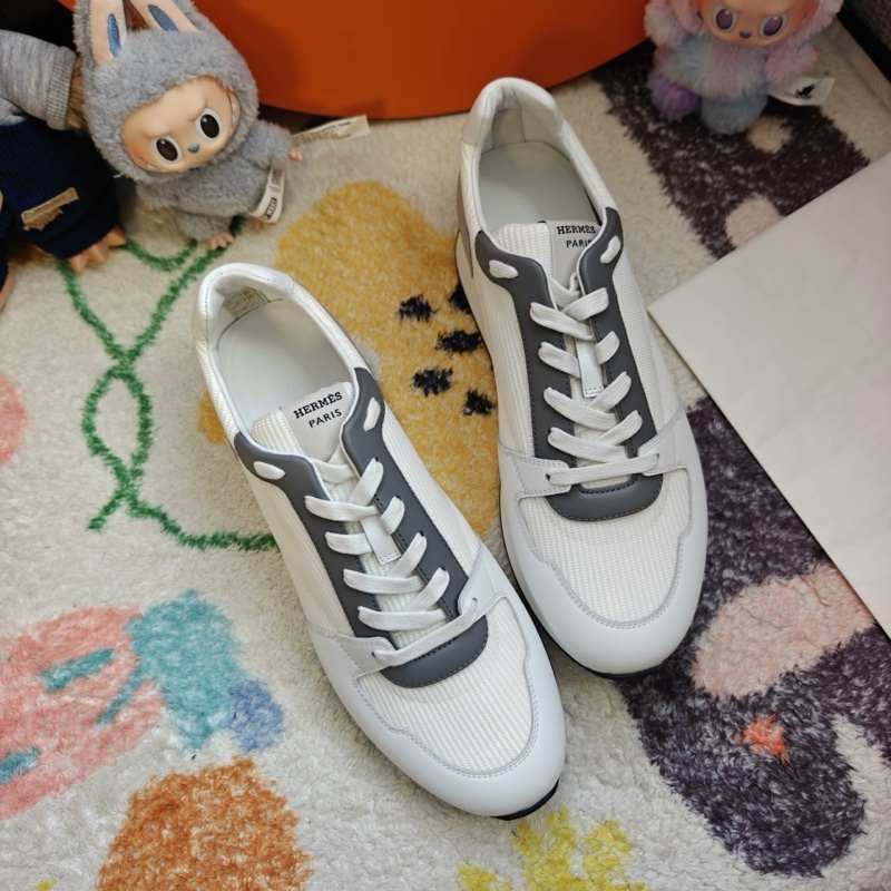Hermes運動鞋愛馬仕Escape白灰拼色休閒鞋 41碼-8
