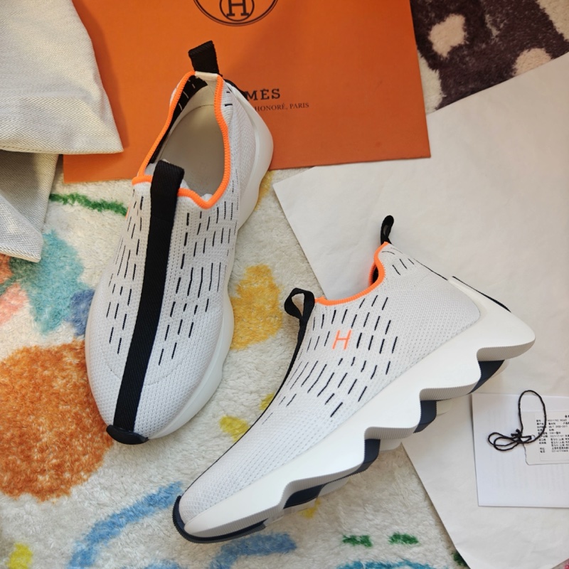 Hermes運動鞋愛馬仕Eclair彈力波浪底休閒鞋白色36.5碼-1