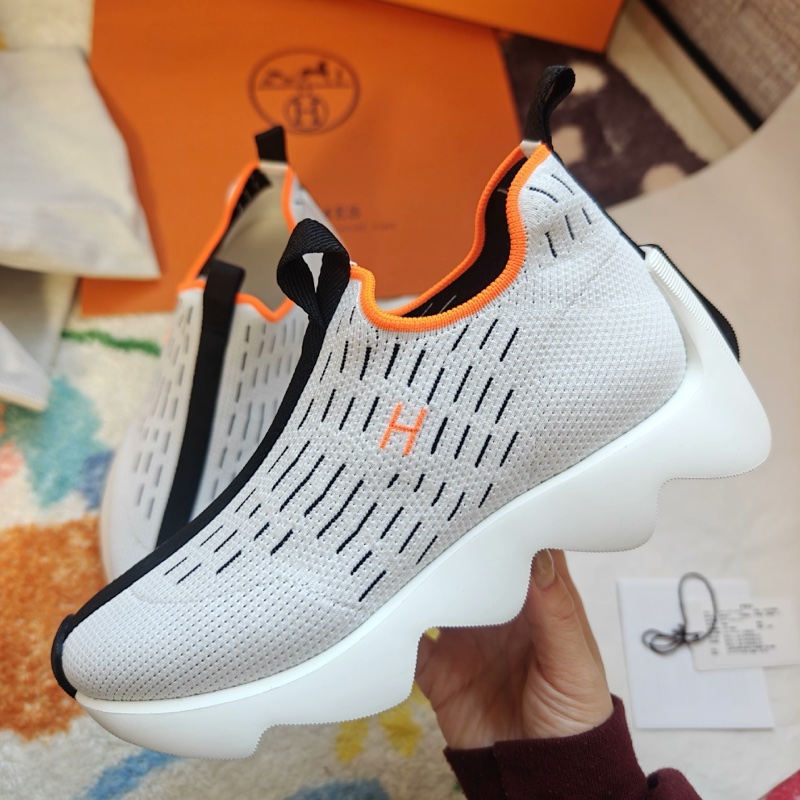 Hermes運動鞋愛馬仕Eclair彈力波浪底休閒鞋白色36.5碼-2