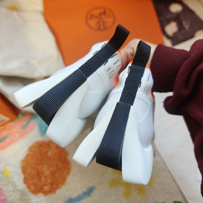 Hermes運動鞋愛馬仕Eclair彈力波浪底休閒鞋白色36.5碼-4