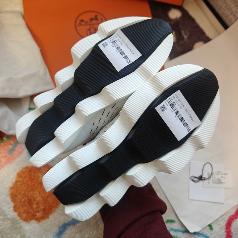 Hermes運動鞋愛馬仕Eclair彈力波浪底休閒鞋白色36.5碼-5