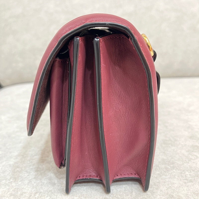 Coach牛皮腰包/斜背包（經典酒紅色）-5