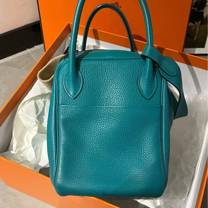 🌈Hermes💚Lindy 30💚孔雀藍色銀扣🌟98.5新🌈TC皮🌟有盒🌟lindy30🌟愛馬仕🌟-2
