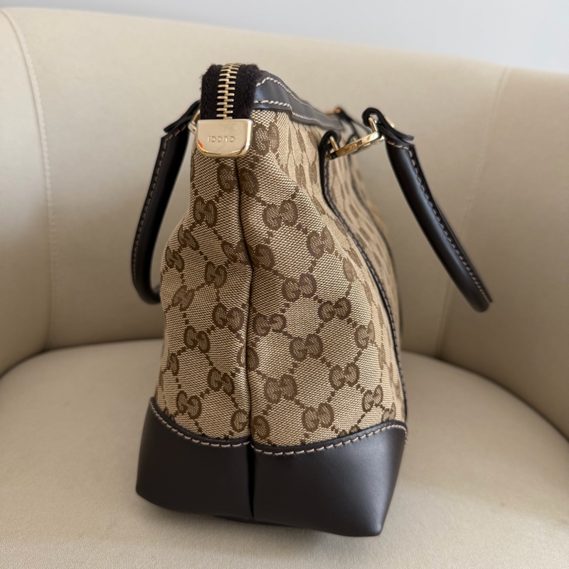 Gucci 咖色緹布肩背包-1