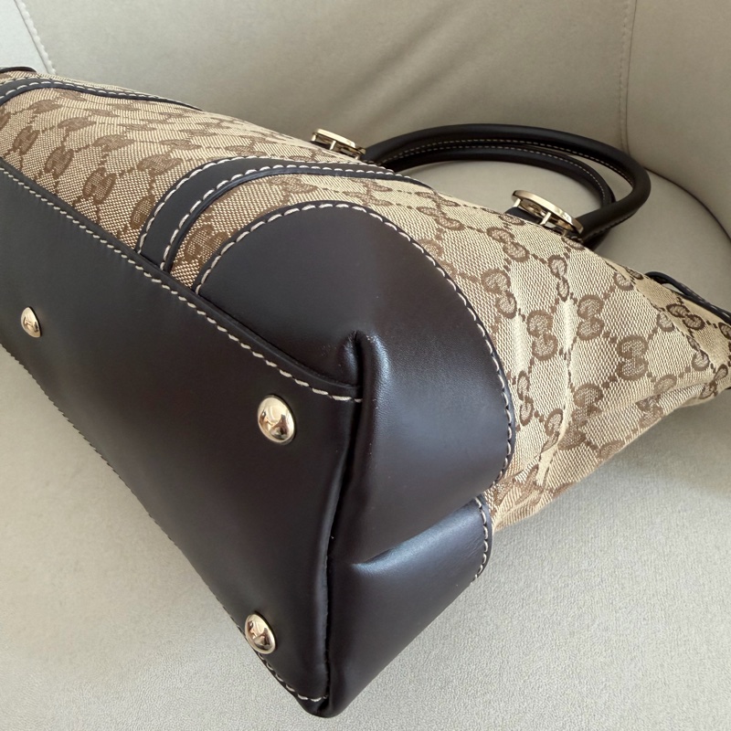Gucci 咖色緹布肩背包-3