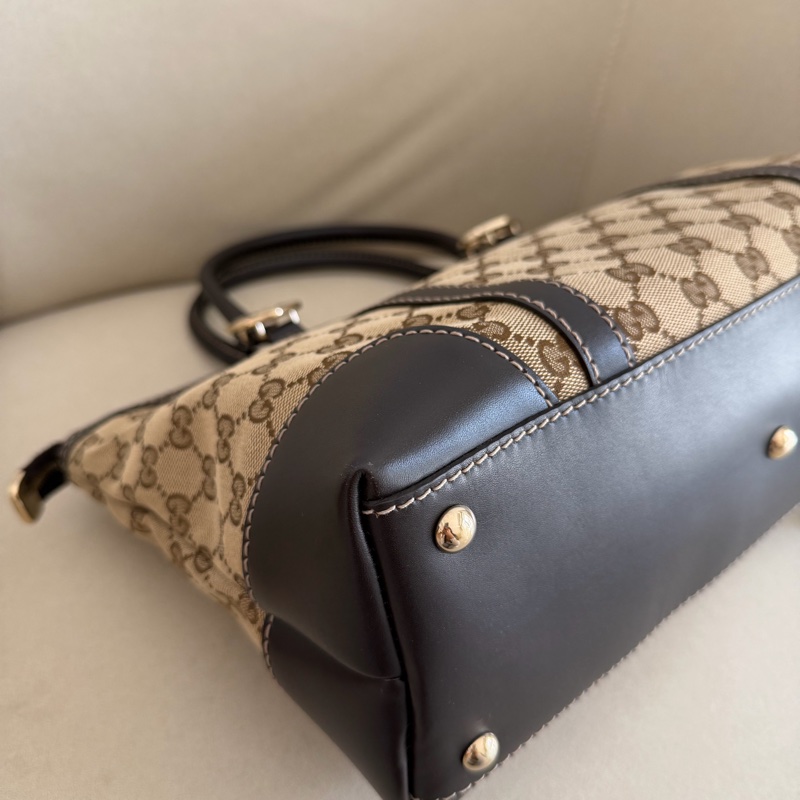 Gucci 咖色緹布肩背包-4