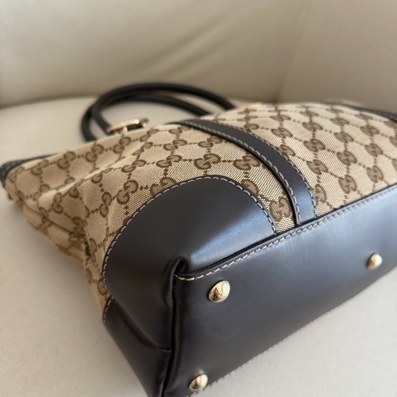 Gucci 咖色緹布肩背包-6