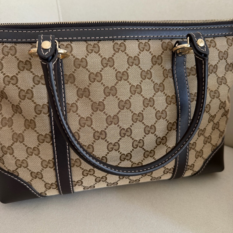 Gucci 咖色緹布肩背包-7