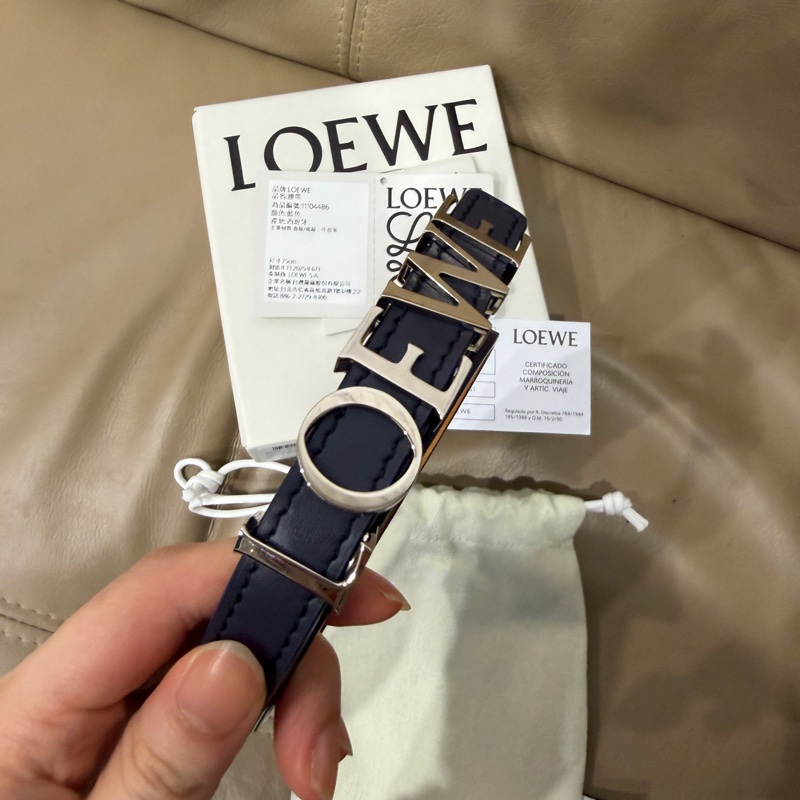 全新全配🈶今年購證❤️75碼❤️loewe #羅意威 #字母 #皮帶 #腰帶-2