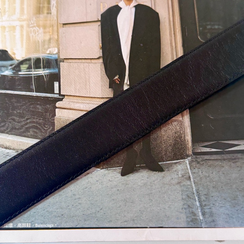 ✔️Loewe Vintage logo 金釦棕色皮帶-12