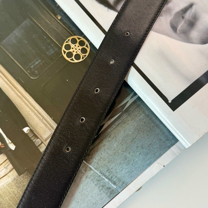 ✔️Loewe Vintage logo 金釦棕色皮帶-15