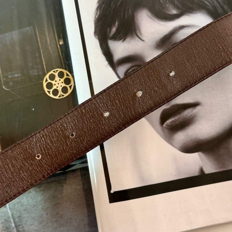 ✔️Loewe Vintage logo 金釦棕色皮帶-26