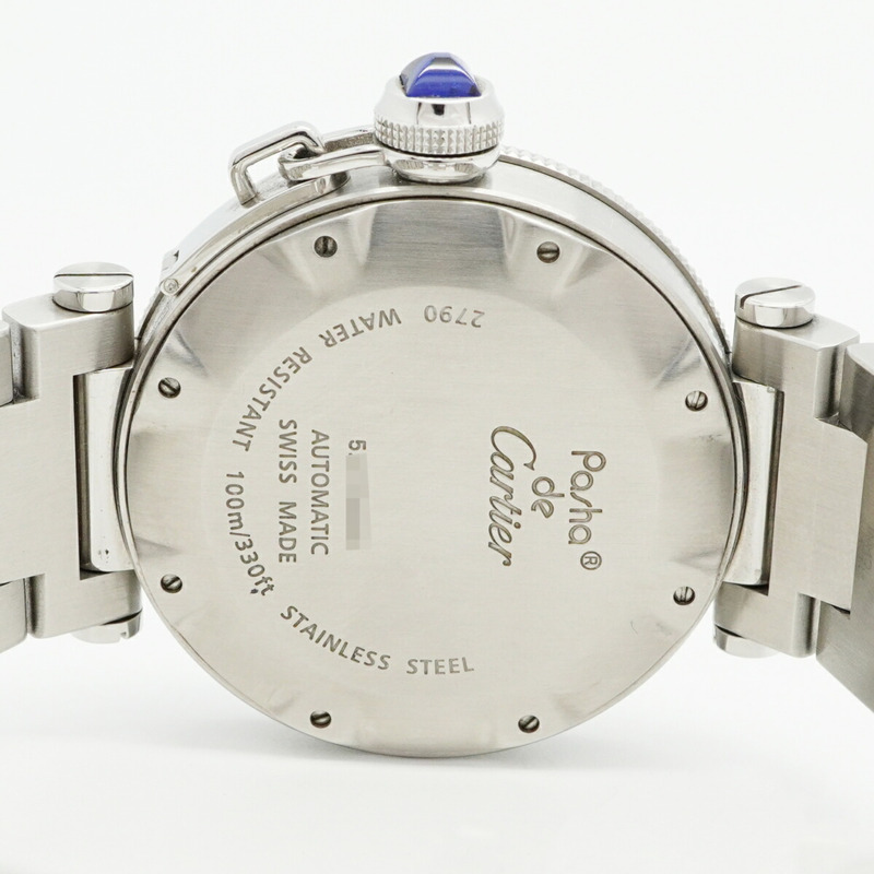 卡地亞 Pasha Seatimer W31080M7 銀色錶盤男士腕錶-4