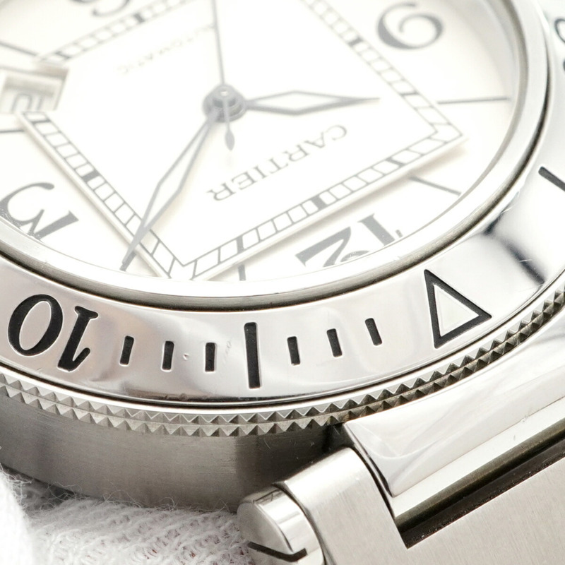 卡地亞 Pasha Seatimer W31080M7 銀色錶盤男士腕錶-6