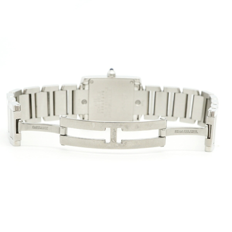 卡地亞 Tank Française SM W4TA0008 象牙色錶盤女士腕錶-3