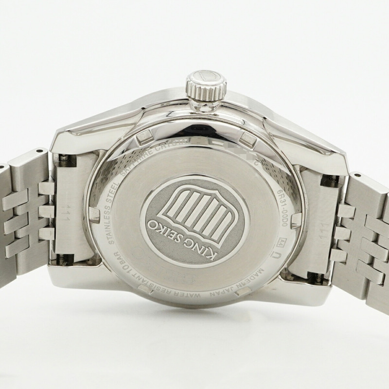 精工 King SDKS003 6R31-00D0 銀色錶盤男士腕錶-4