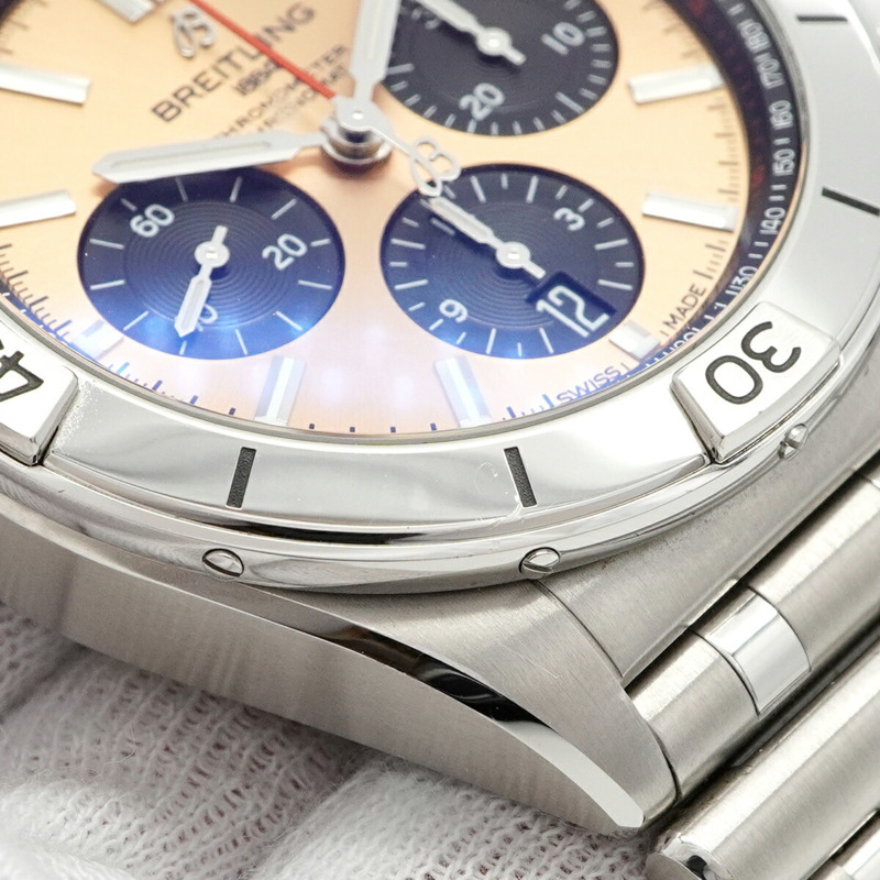 百年靈 Chronomat AB0134 棕色錶盤男士腕錶-6