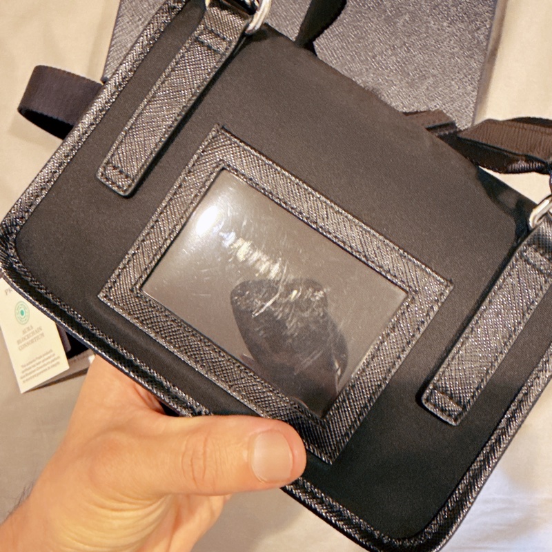 Prada 經典 Saffiano 皮革尼龍包 斜挎包 手機包（近新）-15