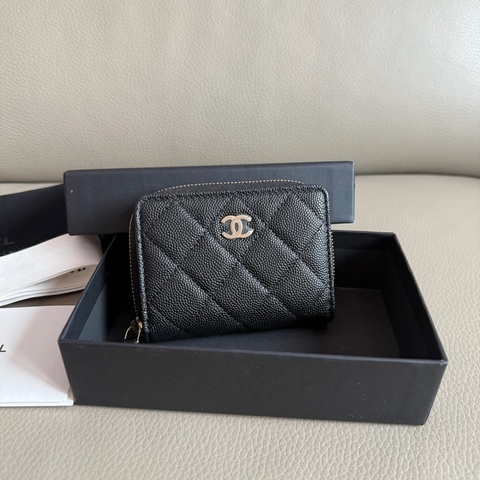 「M.Y精品」 Chanel 小香 經典ㄇ拉鏈 錢包 荔枝皮