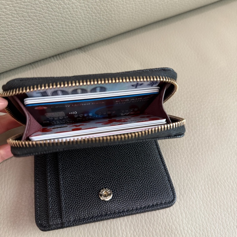 「M.Y精品」 Chanel 小香 經典ㄇ拉鏈 錢包 荔枝皮-1