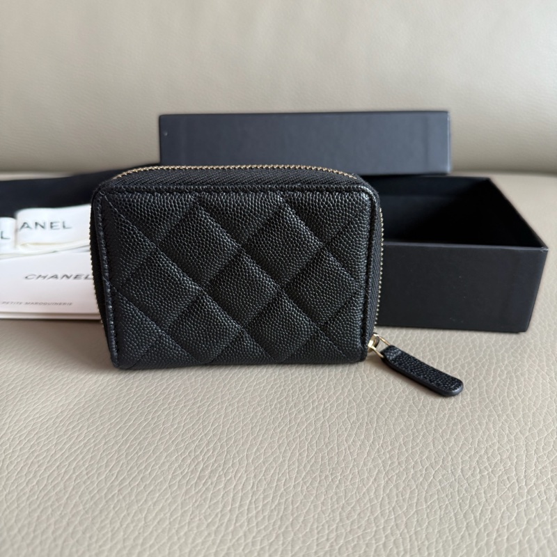 「M.Y精品」 Chanel 小香 經典ㄇ拉鏈 錢包 荔枝皮-5