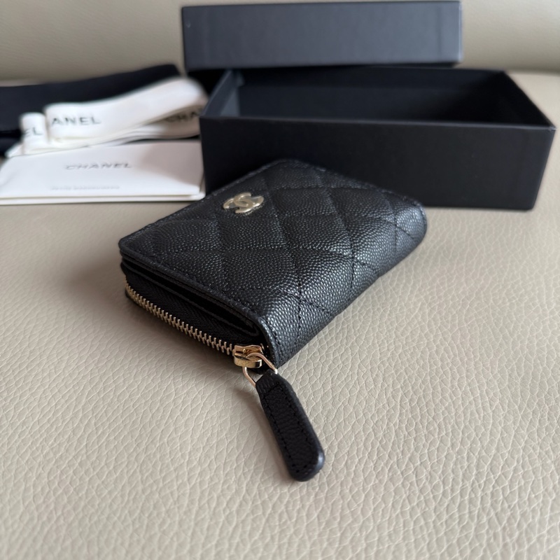 「M.Y精品」 Chanel 小香 經典ㄇ拉鏈 錢包 荔枝皮-6